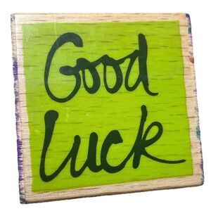 Vap! Scrap Good Luck Rubber Stamp Wood Block Cursive Script Scrapbooking Cards